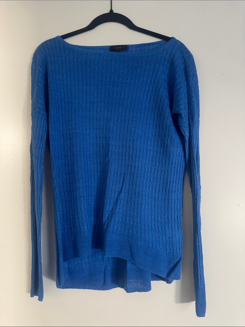 J. Crew Women's Cobalt Boatneck Ribbed Sweater